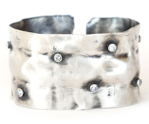 Sterling Silver Cuff with Diamonds