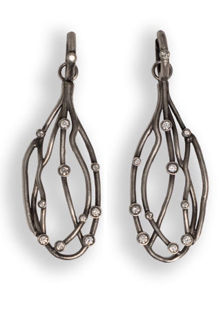 Sterling Silver Earrings with Diamonds